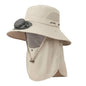 New Multi-Function Solar Fan Sun Hat - Waterproof Fishing Hat with Built-In USB Charging & Wide Brim for UV/Heat Protection