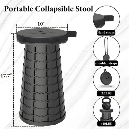 Portable Folding Stool Capacity Compact Camping Seat | Lightweight for Fishing Hiking Outdoor Events Subway Bus CommutingChaises