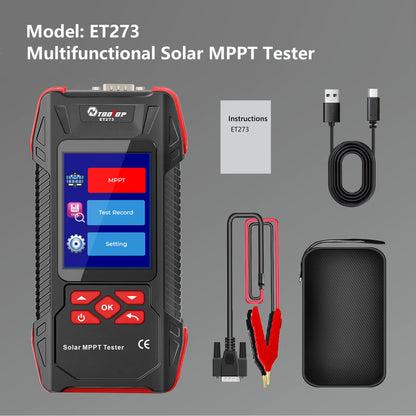 TOOLTOP 2000W Solar MPPT Power Tester 3.2 Inches 2KV 60000 Counts Multimeter Photovoltaic Solar Power Meter Pmax Voc Isc Test