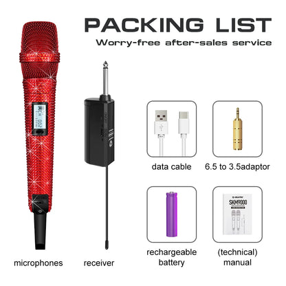 Diamond Microphone Customized for Singers G-MARK SKM9000 Wireless Karaoke Mic Adjustable Frequency Party Show Teaching Wedding