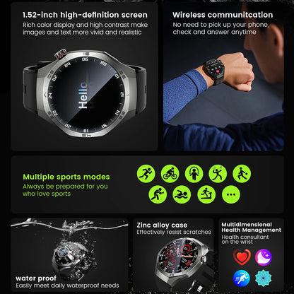2026 Sports Watch 5 Pro GPS Track Smart Watches Men 1.52"AMOLED Full Touch Screen Waterproof Bluetooth Talk Smart Bracelet Hw12