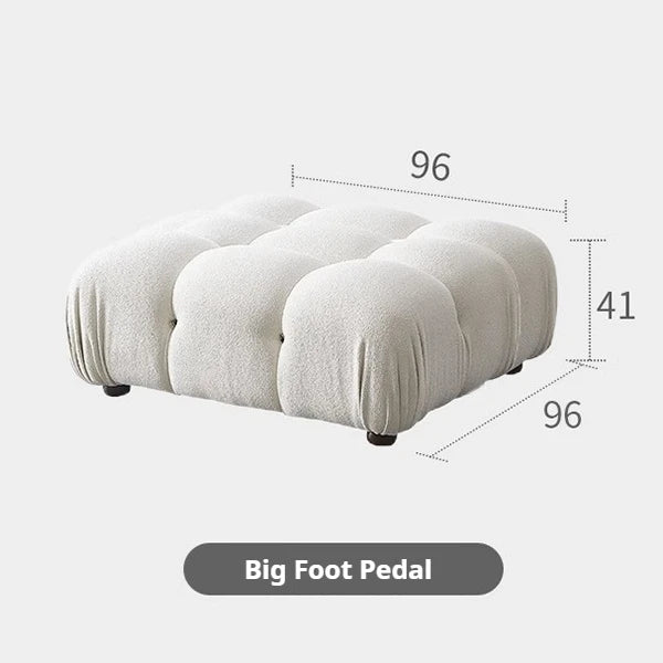 Any Size Custom Cream Teddy Fabric Modular Sofa Combine Modules High Elastic Latex Foam Fill Nordic Minimalist Living Room Sofa