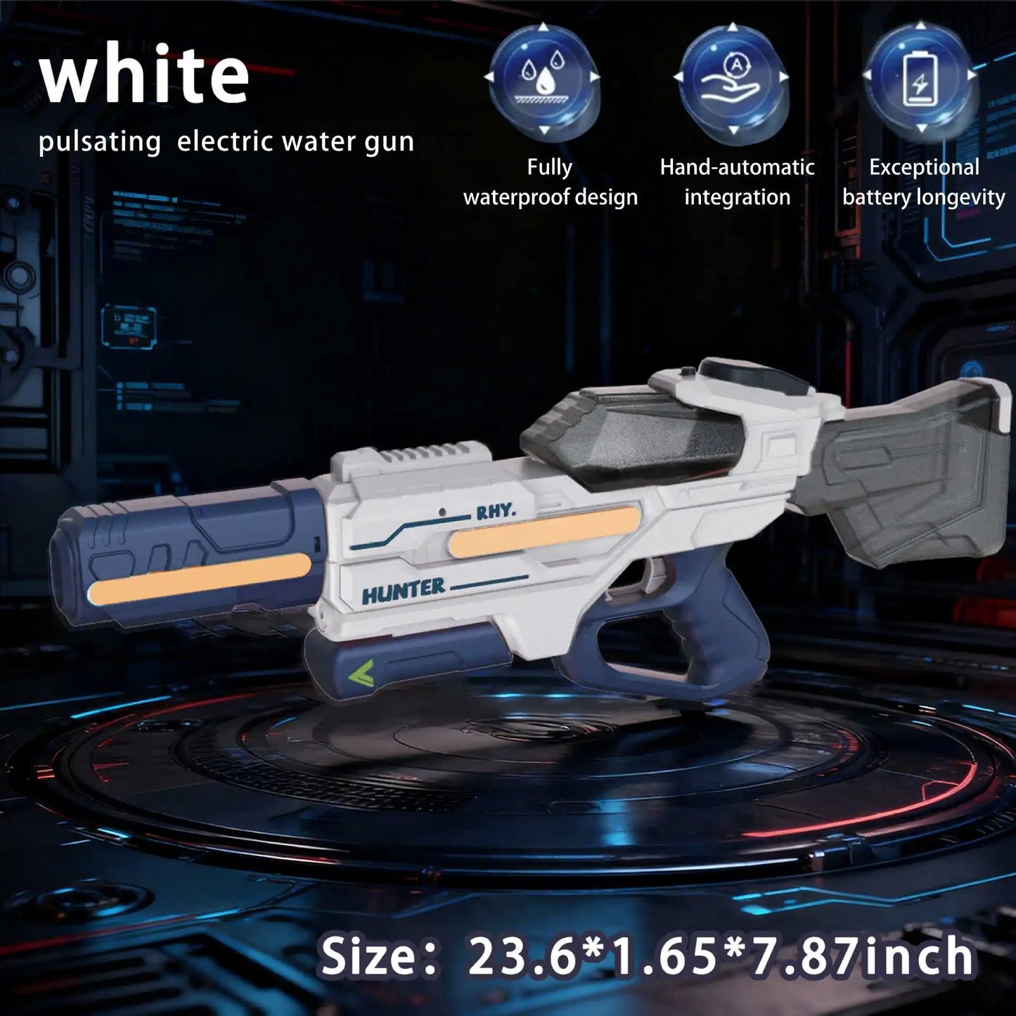 Electric Water Gun Large Capacity Squirt Gun Pulse Continuous Firing Watergun Integrated Manual and Automatic Water Gun Pool Toy
