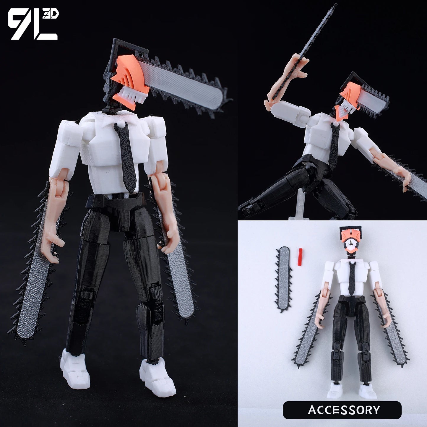 9L3D Multi-joint Articulated Anime Figures Saitama Kenshiro One Punch Man Fist North Star Chainsaw Man Dummy 13 Collectible Toys