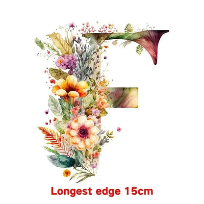 15cm Cartoon Flower Alphabet Heat Transfer Heat Press Printed Accessories PatchDIY children's clothing decoration sticker