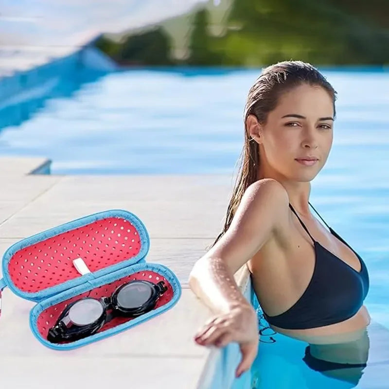 EVA Soft Swimming Glasses Organize Protector Glasses Case Swimming Gear Breathable Drainage Hole Portable Goggles Cover All Ages