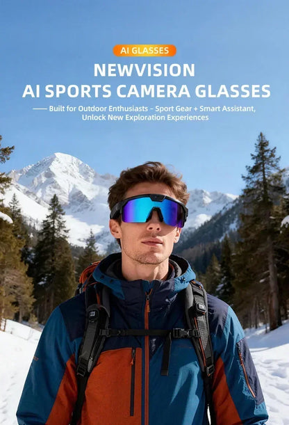 2026 Cycling Glasses with 800W HD Camera UV Protection Voice Assistant AI Translation Bluetooth Wireless Calling Cycling Glasses