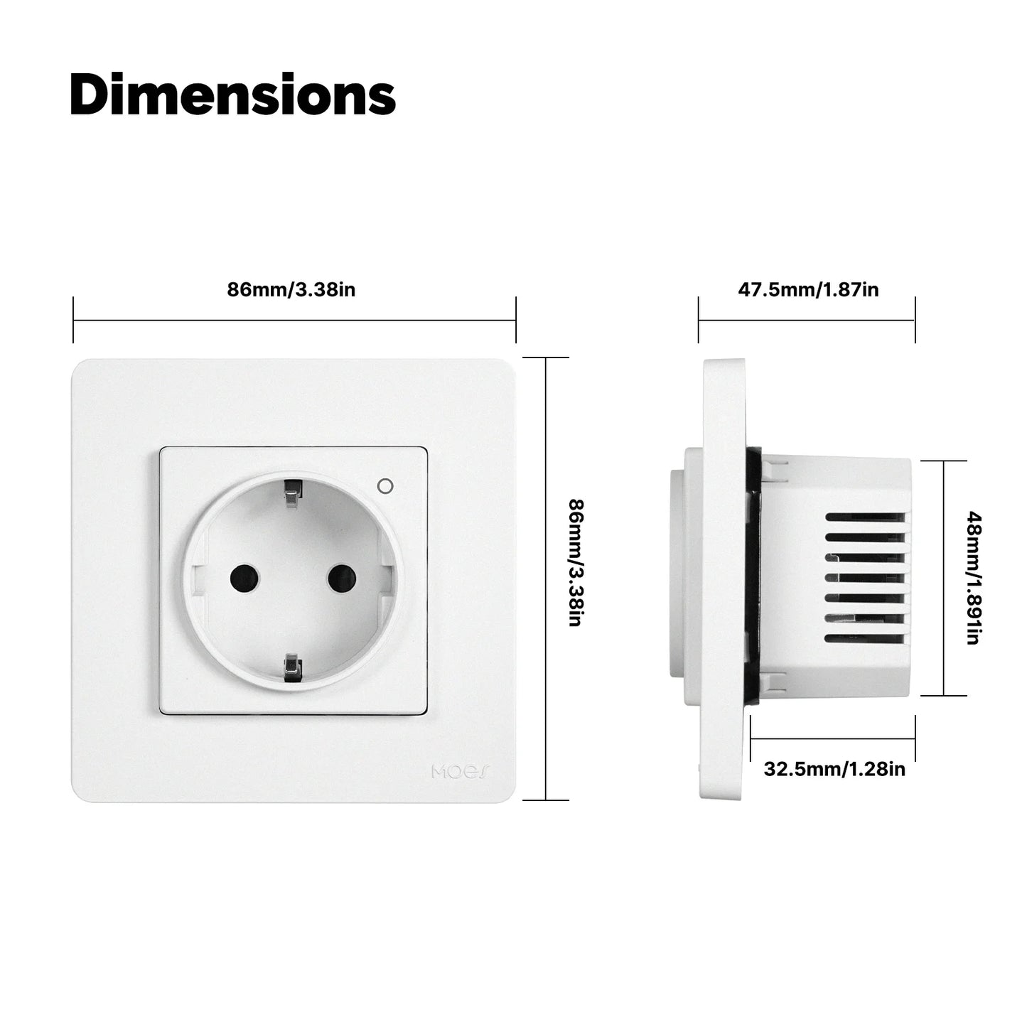 MOES Tuya ZigBee Smart Socket EU Wall Embedded Outlet Energy Monitor Indicator App Remote Control Voice Cotrol Alexa Google Home