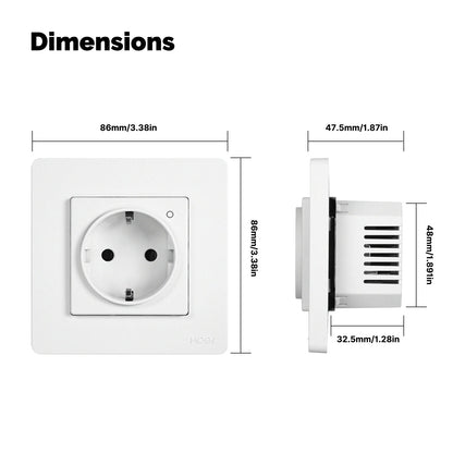 MOES Tuya ZigBee Smart Socket EU Wall Embedded Outlet Energy Monitor Indicator App Remote Control Voice Cotrol Alexa Google Home
