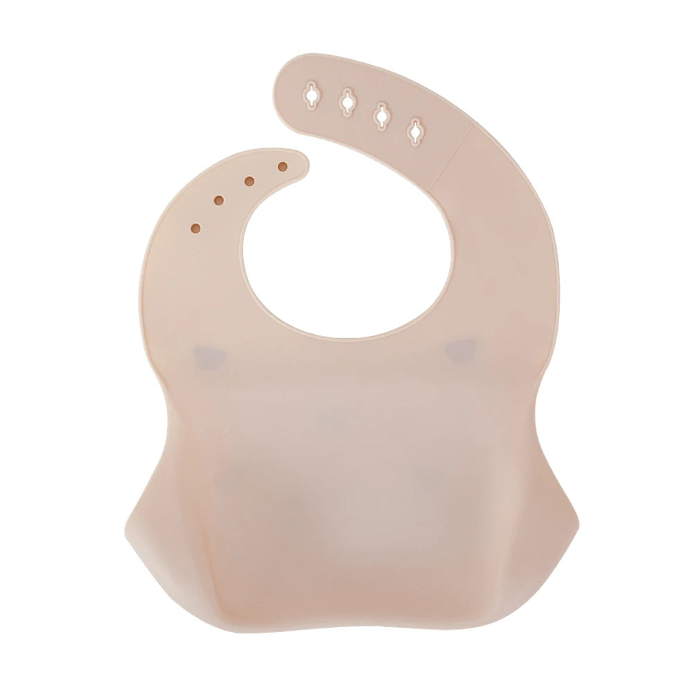 Waterproof Bibs For Kids Feeding Baby Eating Stuff Soft Silicone Babeast Cartoon Printed Adjustable Baby Tasting Feeding Bibs