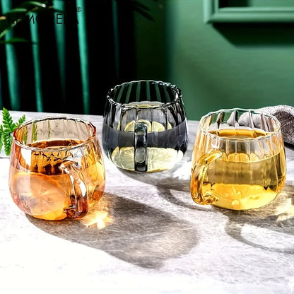 KEMORELA 1/4/6PCS Halloween Pumpkin Shaped Glass Cups High Borosilicate Glass Water Cup 450ml Coffee Drinking Glasses For Juice