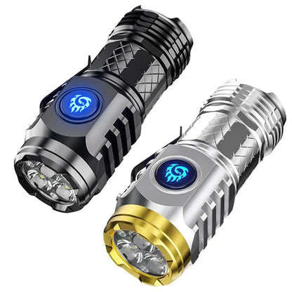 Type-C Rechargeable Waterproof Flashlight Adjustable Brightness Flash Light Super Bright Flashlight Powerful Handheld Flashlight