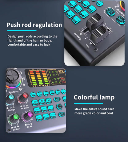 Zealsound Professional Podcast Live SoundCard Equipment Bundle with 48V XLR Microphone for PC Recording Singing Streaming Gaming