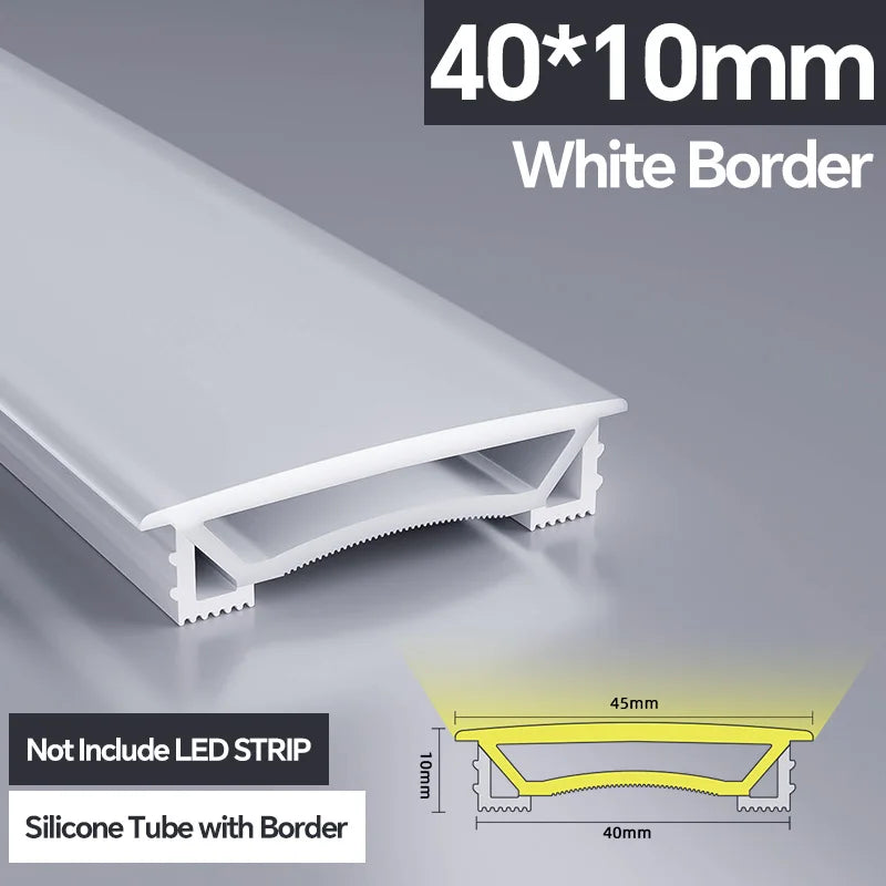 1M-10M LED Neon Rope Tube Soft Silicone Diffuser Channel Black/White Flexible Ribbon Strip Light for Recessed Channel