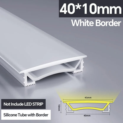 1M-10M LED Neon Rope Tube Soft Silicone Diffuser Channel Black/White Flexible Ribbon Strip Light for Recessed Channel