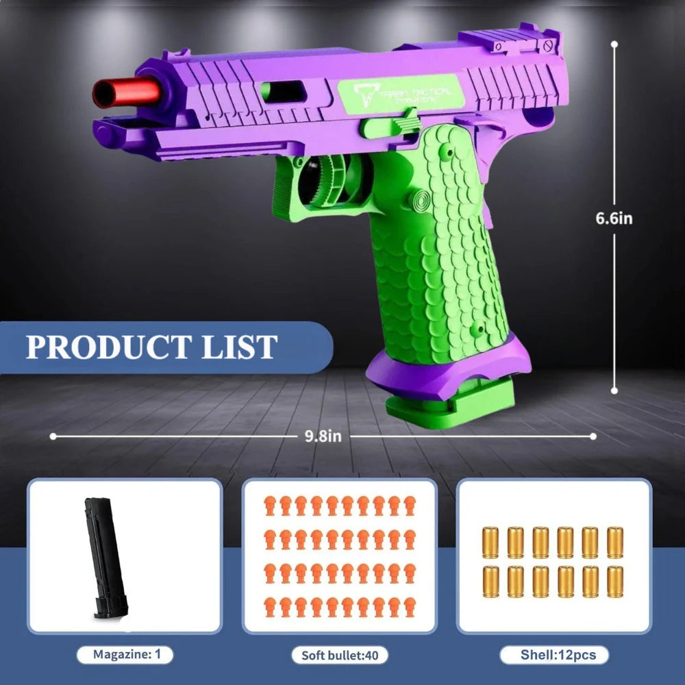 2011/SIG17 Shell Ejceting Toy Gun Model Automatic Continuous Firing Soft Bullet Empty Hanging Airsoft Birthday Gifts for Boys