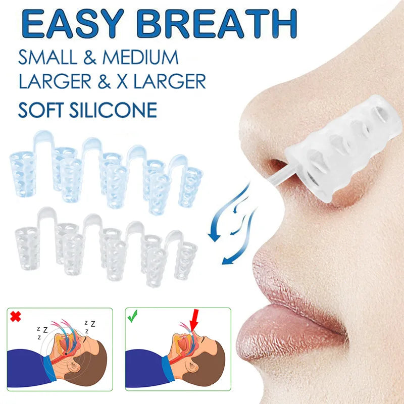 Anti Snoring Sleep Nose Clip Snore Stop Aid Nasal Dilators Device Congestion Aid No Strips Cones Sleeping Aid Device