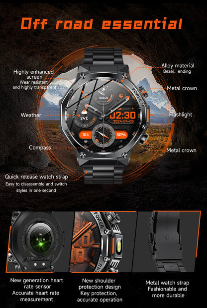 LIGE Nowy Smartwatch Męski 800 mAh Ultra Długa Żywotność Baterii Wodoodporny Zegarek Sportowy Outdoor Połączenia Bluetooth Wojskowy Smartwatch 2025