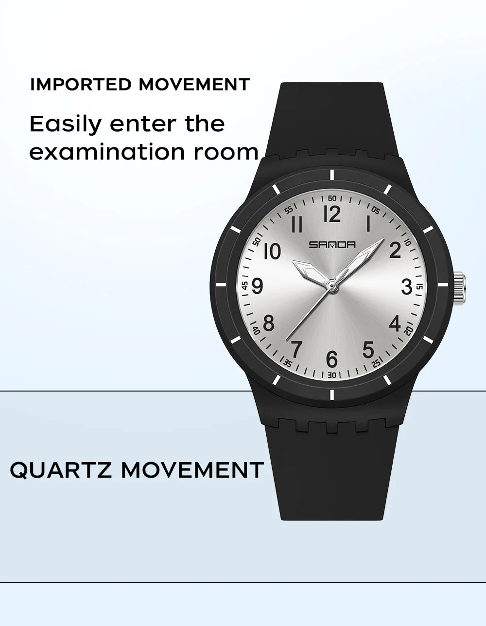 SANDA New Fashion Man Sports Watches Unisex Quartz Watch Simple Waterproof 50M Night Light Men Woman Student Gift Silicone Watch