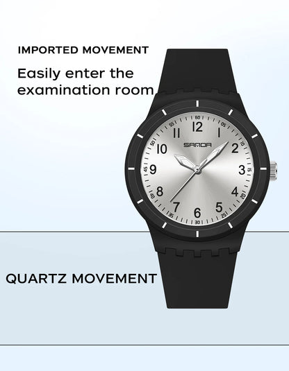 SANDA New Fashion Man Sports Watches Unisex Quartz Watch Simple Waterproof 50M Night Light Men Woman Student Gift Silicone Watch