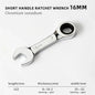 1Set 6mm-19mm Reversible Combination Stubby Single Wrench Stubby Combination 72 Tooth Ratchet Socket Spanner Nut Repair Tools