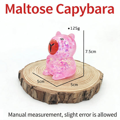 Maltose Capybara Stress Squeeze Toy Decompression Cute Capybara Anti Stress Slow Rebound Soft Glitter TPR Capybara Squishy Toys