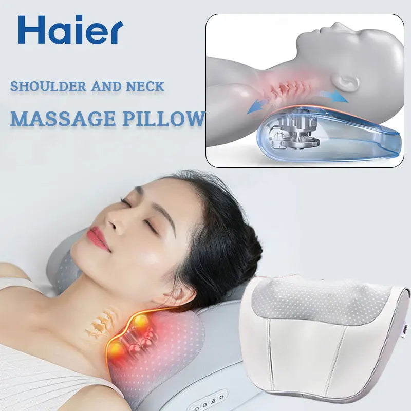 Haier Cervical Neck Massager Pillow Back Muscle Massagers Machine 3D Stereo Electric Massage Device Relax Tool
