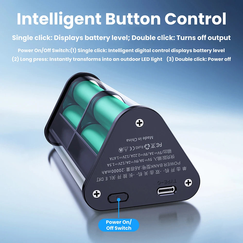 22.5W 6*18650 Power Bank Case Transparent Shell Fast Charging Holder Cases Detachable Battery Charge Storage Box Without Battery