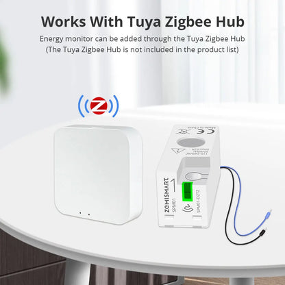 Zemismart Smart Energy Meter Zigbee Monitor Electric Sensor Measure Work with Tuya App Supports Home Assistant via Zigbee2MQTT