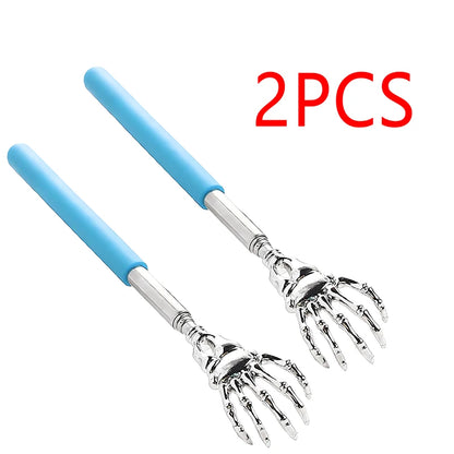 Stainless Steel Adjustable Massage and Tickle Relief Back Portable  Rubber Handle Extendable Telescoping Itch Stick Health Care