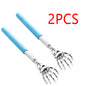 Stainless Steel Adjustable Massage and Tickle Relief Back Portable  Rubber Handle Extendable Telescoping Itch Stick Health Care