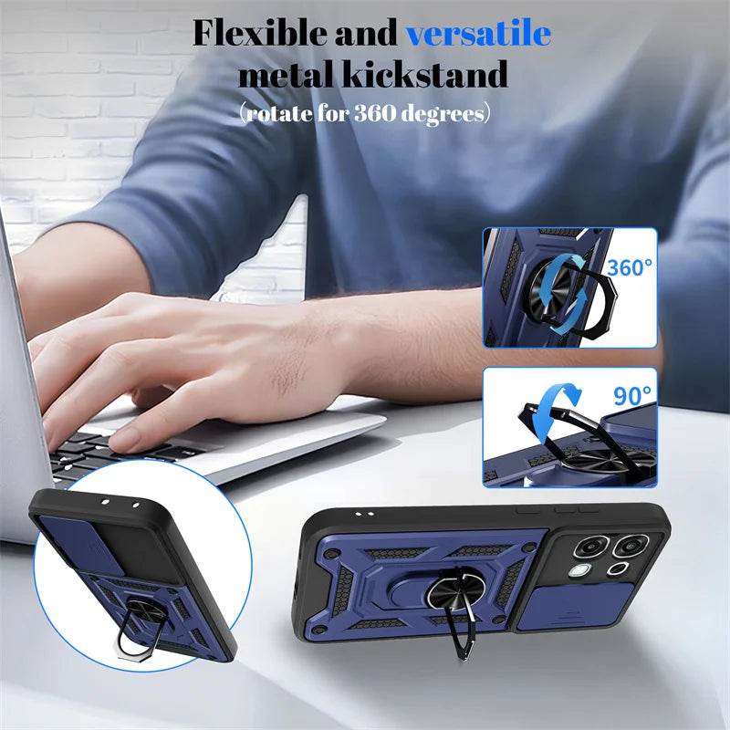 Armor Funda For OPPO A6 Pro 5G Case Slide Lens Protect Car Magnetic Holder Ring Phone Case For Oppo A 6 Pro A6Pro 4G Back Cover