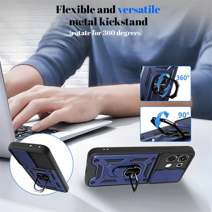 Armor Funda For OPPO A6 Pro 5G Case Slide Lens Protect Car Magnetic Holder Ring Phone Case For Oppo A 6 Pro A6Pro 4G Back Cover