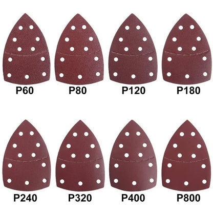 10pc Mouse Detail Sander Sandpaper 11 Holes Triangular Sanding Paper for Multi Sander Bosch PSM 160A Detail Palm 40-2000 Grits