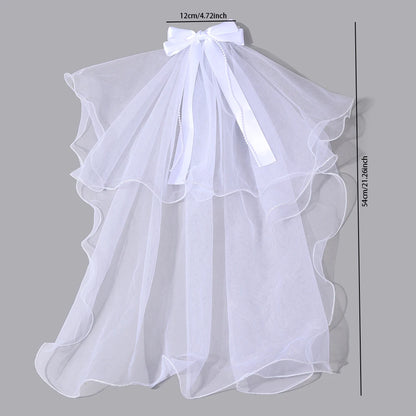 White Tulle Hair Clips For Girls Fairy Mesh Bow Large Hairpin Flower Barrette Summer Party Wedding Women Headdress Accessories