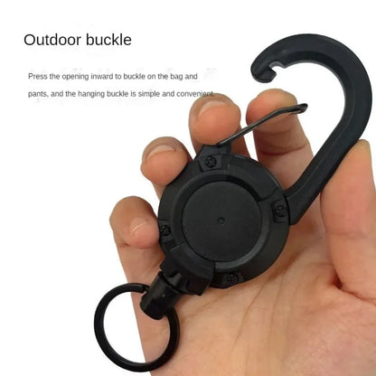 1Pcs Heavy Duty Retractable ID Badge Reels with Carabiner – Anti-Theft Keychain for Work, Hospital & Outdoor
