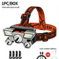 5*LED High Power Headlamp, Super Bright Rechargeable Fishing Camping Light, Long Distance Head Mounted Mining Lamp, Flashlight