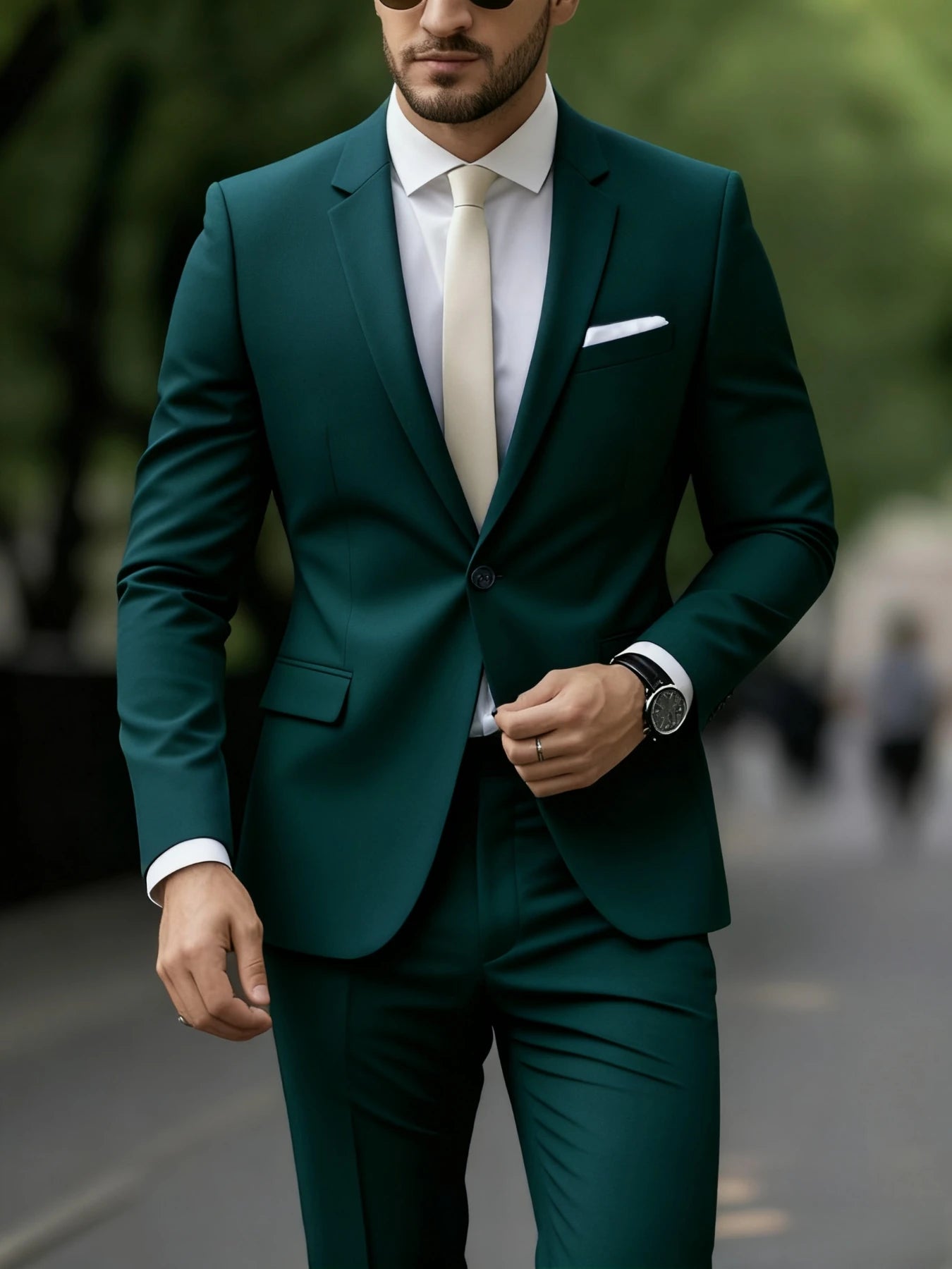 Men's Suit 2pcs Set, Elegant Formal Jacket And Pants, Great Wear for Wedding, Party And Formal Dinner