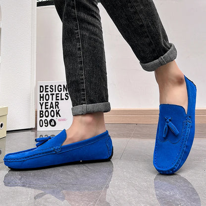 Loafer Men Orange Loafers Tassel Decor Slip on Driving Shoes Casual Business Moccasins Breathable Male Footwear Loafers