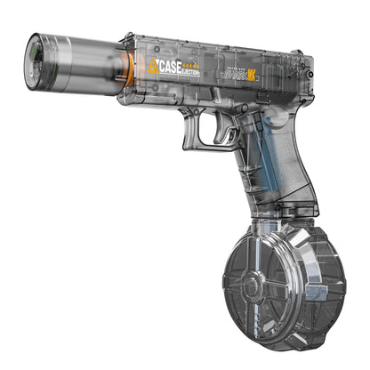 Electric Water Gun, Automatic Squirt with Pistol Realistic Gun Muzzle Flame Summer Outdoor Beach Swimming Pool Party Toy