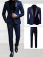 2-Piece Men's Shawl Collar Suit Set, Elegant Groom Wedding Outfit, Suitable for Wedding, Prom & Banquet