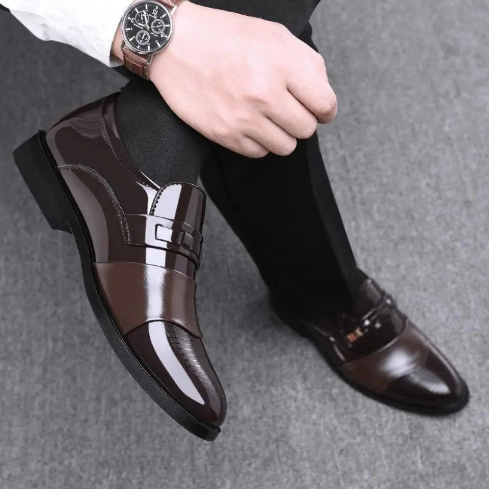 New Men's Leather Shoes Dress Casual Fashion Pointed Casual Shoes High-end Men's Business Leather Shoes