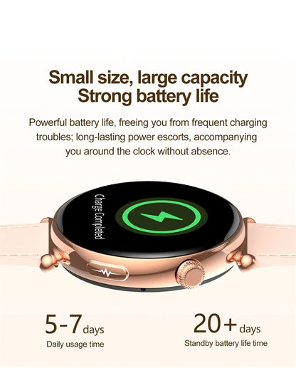 ECG Smart Watches Women 1.32 inch  AMOLED Screen Physical Examination Blood oxygen Pressure Fat Call Health ECG+PPG Smartwatch