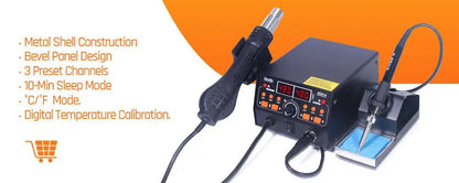 Silverflo 960-I Soldering Station Mini Soldering Iron Station Welding Rework Station for BGA SMD PCB IC Repair ESD Safe