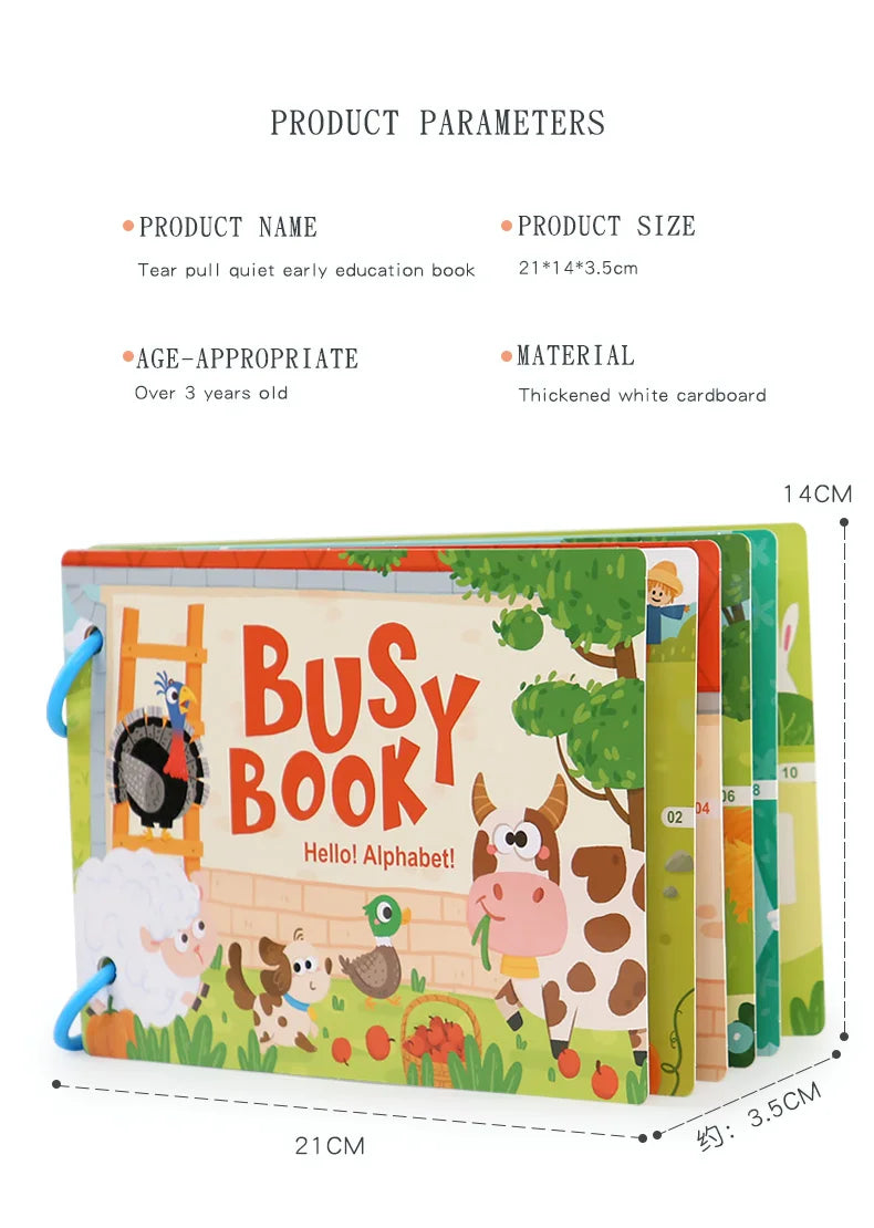 Busy Book for Kids Quiet Book Sticker Montessori Early Educational Toy Toddlers Matching Puzzles Game Baby Learning Toys Gifts