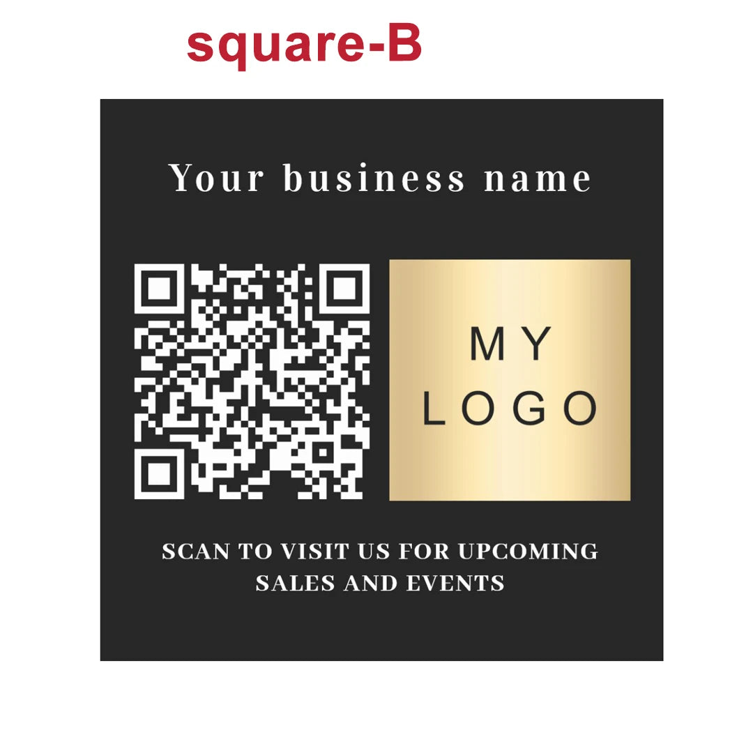 48PCS Customizable Enterprise Website Logo QR Code Stickers - Square/Circular Design with Adhesive Backing, Gift Packaging