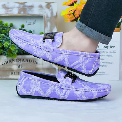 Non-Slip Outdoor Loafers Moccasins All-match Mens Casual Shoes Comfortable Leather Man Slip on Flats Soft Bottom Business Shoes