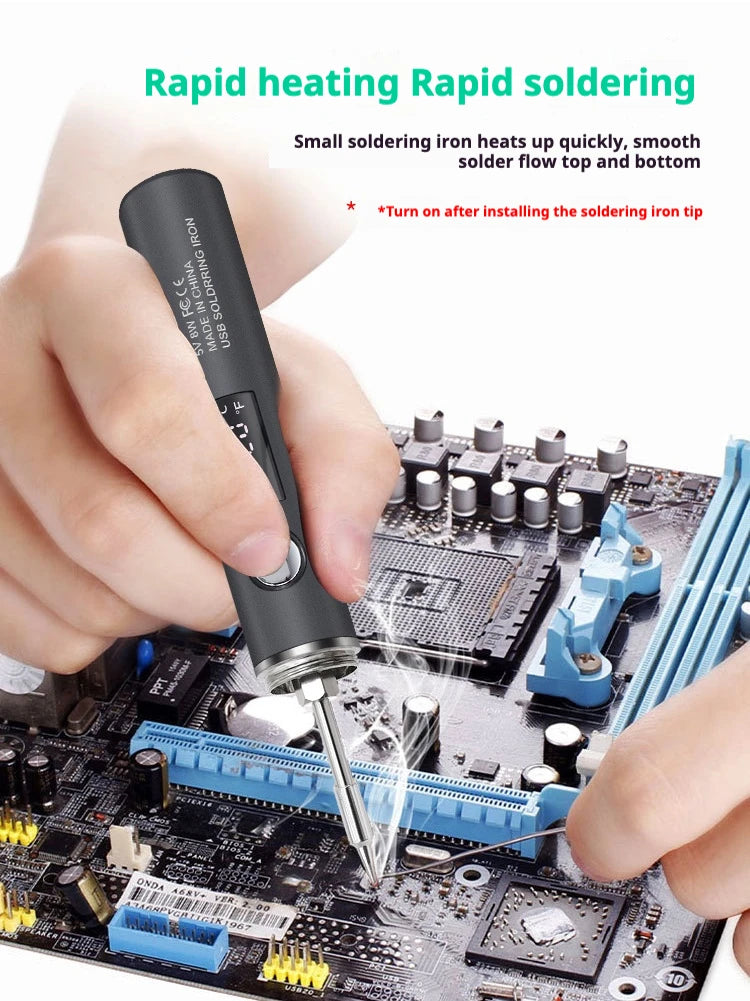 1400mah USB Soldering Iron Wireless Charging Electric Soldering Iron Fast Charging Rechargeable Portable Repair Welding Tools
