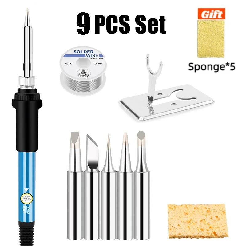 EU/US Solder Solder Iron Repair Soldering 220V/110V Electric Tool 60W Nib Heating Adjustable Welding Tin Temperature/Solder wire