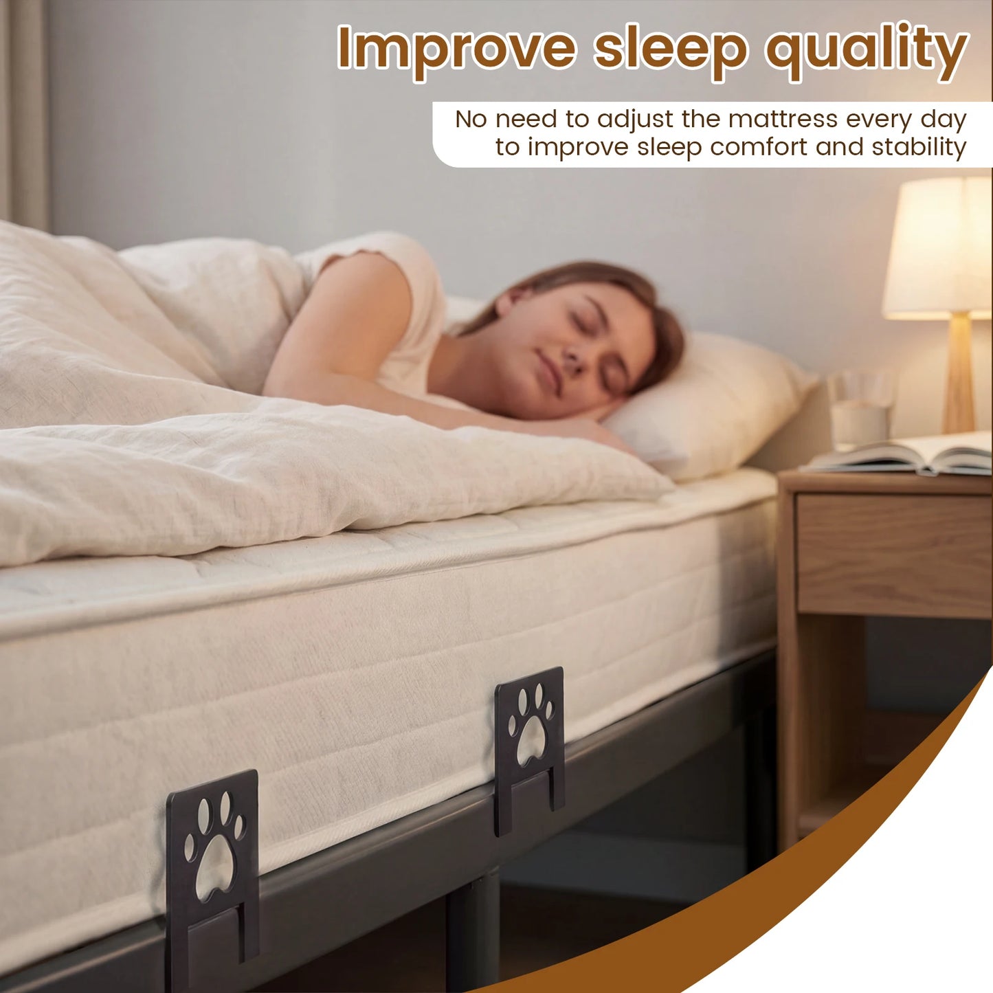 6 Pcs Mattress Slide Stopper Bed Frame Brackets Metal Anti Slip Fastener Adjustable Furniture Sliding Prevention